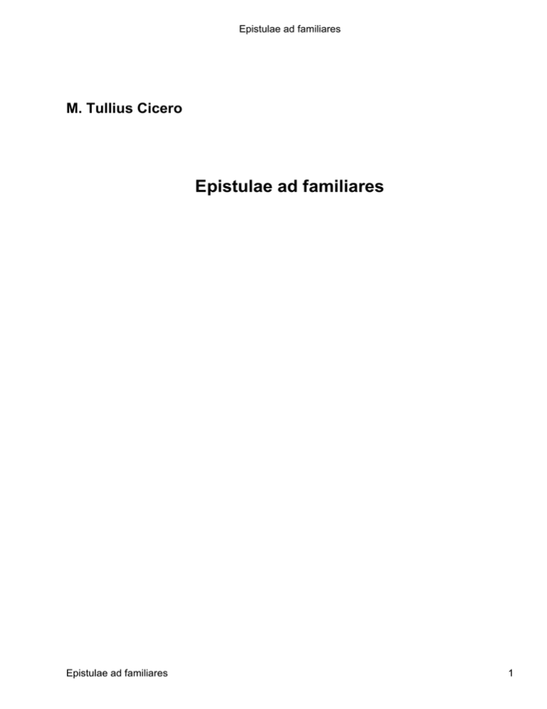 Epistulae ad familiares