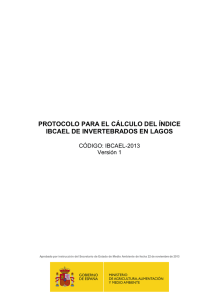 IBCAEL. Protocolo para el cálculo del índice de invertebrados