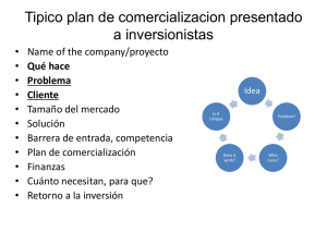 Tipico plan de comercializacion presentado a inversionistas