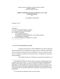 ÁMBITO TEMPORAL DE APLICACIÓN DE LA LEY 17.801