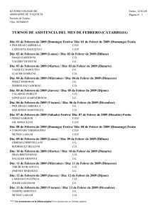 turnos de asistencia del mes de febrero (catarroja)