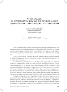 N. de Sadeleer EU environmental law and the internal market