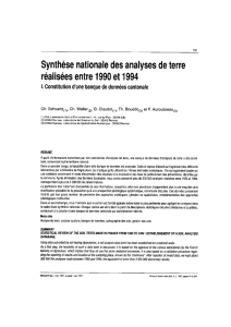 Page 1 Synthèse nationale des analyses de terre réalisées entre