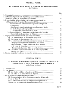 PRIMERA PARTE: La propiedad de la tierra y el inventario de