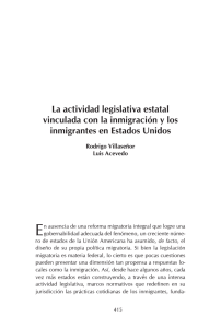 La actividad legislativa estatal vinculada con la inmigración y los