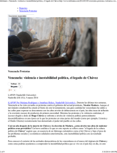 Infolatam » Venezuela: violencia e inestabilidad política, el legado