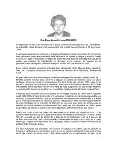 Dra. Elena López Serrano (1938-2000) En el poblado de San Luis