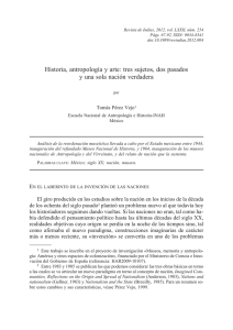 Historia, antropología y arte: tres sujetos, dos pasados y una sola