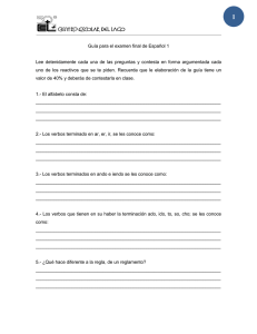Guía para el examen final de Español 1 Lee