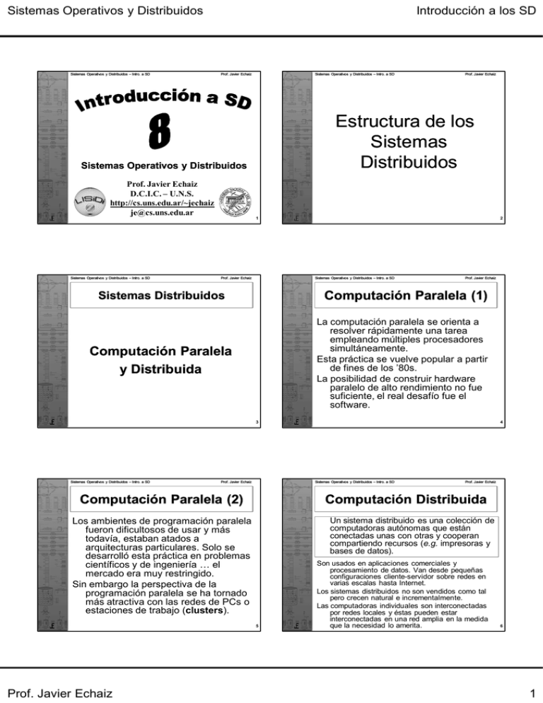 Estructura De Los Sistemas Distribuidos