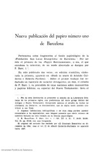 Nueva publicación del papiro número uno de Barcelona