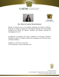 Dra. María de Lourdes Morales Reynoso Doctora en Derecho por la