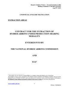 contract for the extraction of hydrocarbons under production sharing