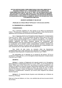 Decreto Supremo. N° 005-2013-EF