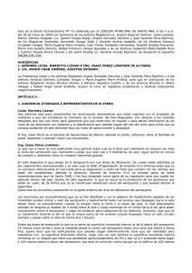 Acta extraordinaria N° 73 - Municipalidad de Santa Ana