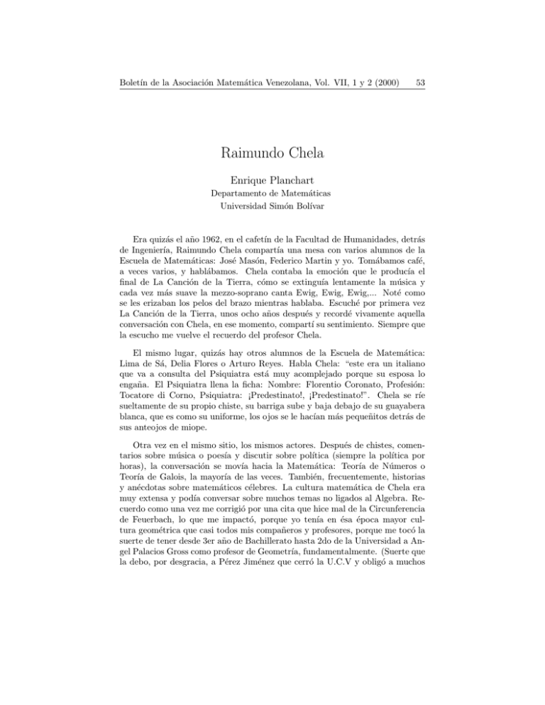 Raimundo Chela European Mathematical Society