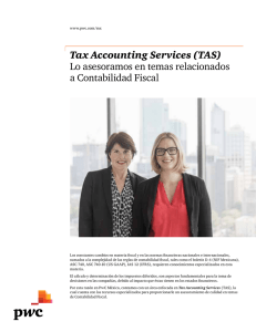 Tax Accounting Services (TAS) Lo asesoramos en temas