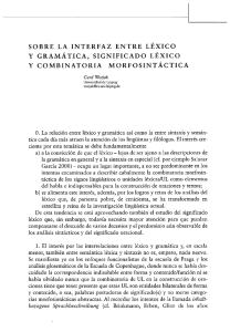 sobre la interfaz entre léxico y gramática, significado léxico y