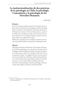 La institucionalización de dos prácticas de la psicología en Chile: la