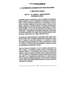 LA ACLIMATACION A REGIONES ALTAS PUEDE ACELERARSE C