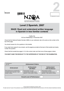 Level 2 Spanish, 2007