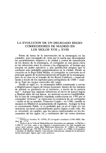 LA EVOLUCION DE UN DELEGADO REGIO: CORREGIDORES DE