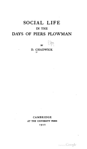 Social life in the days of Piers Plowman