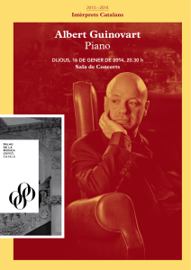 Albert Guinovart Piano - Palau de la Música Catalana
