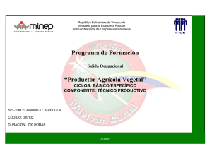 Programa de Formación “Productor Agrícola Vegetal”