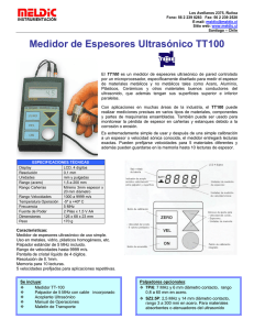 Medidor de Espesores Ultrasónico TT100