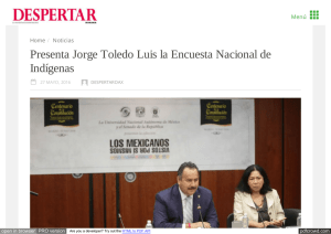 Presenta Jorge Toledo Luis la Encuesta Nacional de