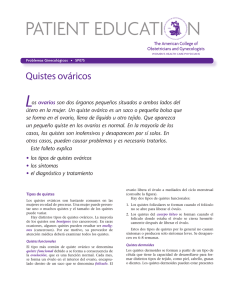 Patient Education Pamphlet, SP075, Quistes ováricos