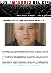 Agustín Almodóvar recibirá la Medalla de Oro de la EGEDA