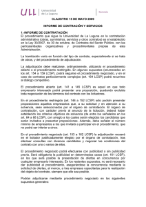 informe contrat servicios - Universidad de La Laguna