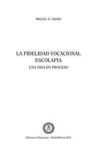 LA FIDELIDAD VOCACIONAL ESCOLAPIA