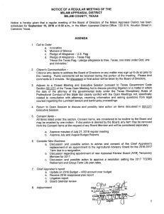 Page 1 NOTICE OF A REGULAR MEETING OF THE MILAM