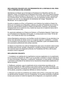 Declaracion conjunta de los presidentes de la República del Perú y