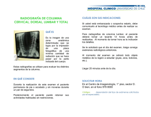 radiografía de columna cervical, dorsal, lumbar y total