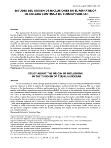 estudio del origen de inclusiones en el repartidor de colada