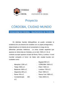 Proyecto CÓRDOBA, CIUDAD MUNDO