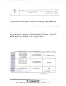 ` PROCEDIMIENTO PREPARACIÓN DE FORMALINA o ., .