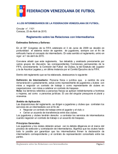 Reglamento de Intermediarios - Federación Venezolana de Fútbol