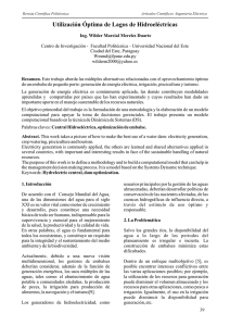 Utilizaci&oacute;n &Oacute;ptima de Lagos de Hidroel&eacute;ctricas