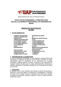 Minerales Industriales - Universidad Alas Peruanas