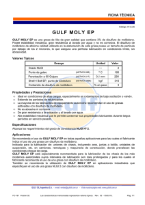GULF MOLY EP - Gulf Oil Argentina