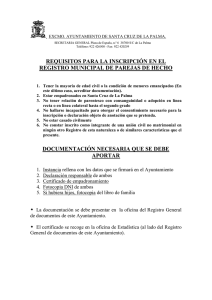 Documentación Pareja de Hecho - Ayuntamiento de Santa Cruz de