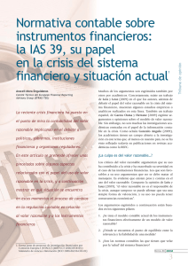 Normativa contable sobre instrumentos financieros: la IAS 39