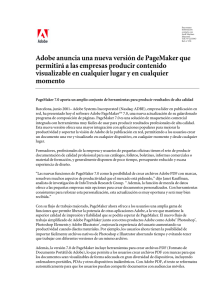 Adobe anuncia una nueva versión de PageMaker que permitirá a