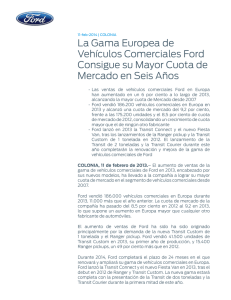 La Gama Europea de Vehículos Comerciales Ford Consigue su