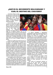 7- Qué es el movimiento bolivariano y cuál el destino del